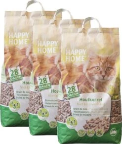 Happy Home Natural Wood - Kattenbakvulling - 3 X 20 L -Katten Benodigdheden Winkel 1021x1200 1
