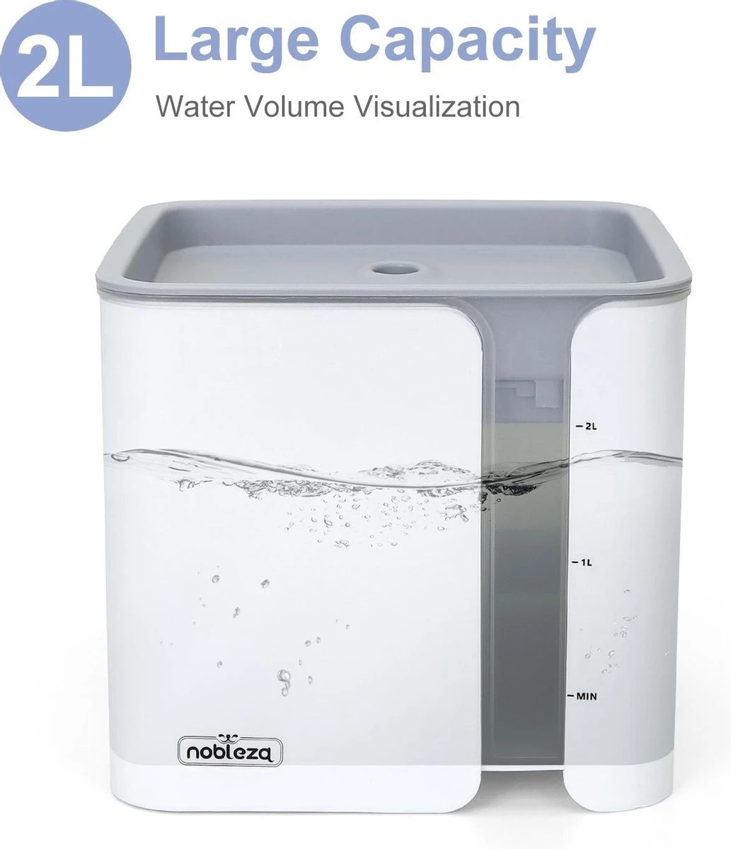 Nobleza USB Drinkfontein Voor Hond/Kat - 2L - Incl. 2 Filters - Wit 4 Nobleza USB Drinkfontein Voor Hond/Kat - 2L - Incl. 2 Filters - Wit - Afbeelding 2
