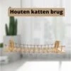 Be-Inspired® Houten Katten Brug – Katten Klimwand – Katten Klimmuur – Katten Muur – Katten Klim Plankjes – Huisdier – Hangmat – Wandmeubel Kat – Wandmontage – Duurzaam – 90 Cm