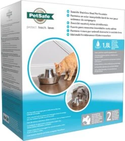 PetSafe® Seaside Stainless Steel Pet Fountain - RVS Drinkfontein Voor Katten En Kleine Honden - Water Borrelt Zacht Over De Toren - Door Het Design Van Alle Kanten Bereikbaar - 1,8 Liter - PetSafe Seaside -Katten Benodigdheden Winkel 1061x1200 2