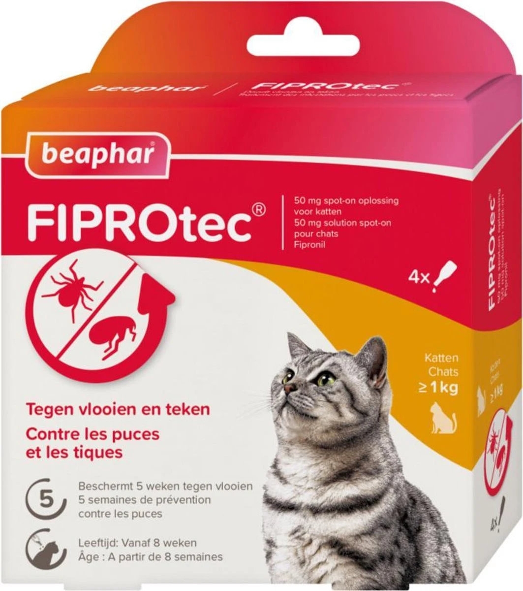 Beaphar Fiprotec Kat - Vlooienbestrijding - >1 Kg - 4 Pipetten 3 Beaphar Fiprotec Kat - Vlooienbestrijding - >1 Kg - 4 Pipetten