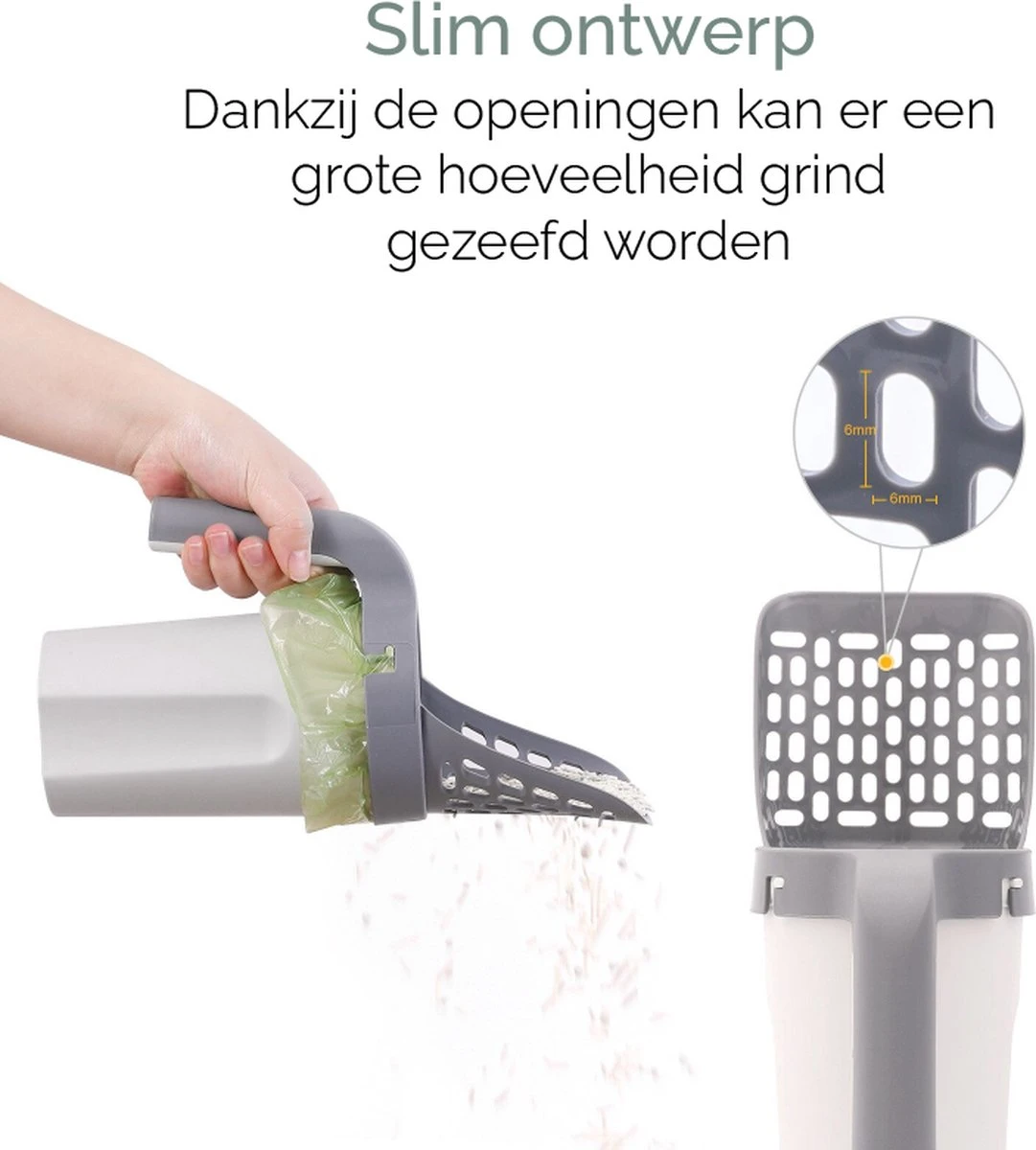 Fliksy Kattenbak Schep - Kattenbak Schepje Met Bakje - Kattenzakje - Katten - Haarverwijderaar - Kattenspeeltje 9 Fliksy Kattenbak Schep - Kattenbak Schepje Met Bakje - Kattenzakje - Katten - Haarverwijderaar - Kattenspeeltje - Afbeelding 7