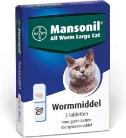 Mansonil All Worm Large Cat Ontworming - Grote Kat - 2 Tabletten 16 Mansonil All Worm Large Cat Ontworming - Grote Kat - 2 Tabletten -Katten Benodigdheden Winkel 1094x1200 3