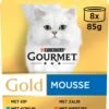 Gourmet Gold Mousse - Kattenvoer Natvoer - Kip, Zalm, Niertjes & Konijn - 48 X 85 G -Katten Benodigdheden Winkel 1105x1200