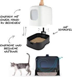 Rotho MyPet Biala Kattenbak Met Kap En Schepje / Gemaakt Van Gerecycled Plastic - Cappucino -Katten Benodigdheden Winkel 1118x1200 3