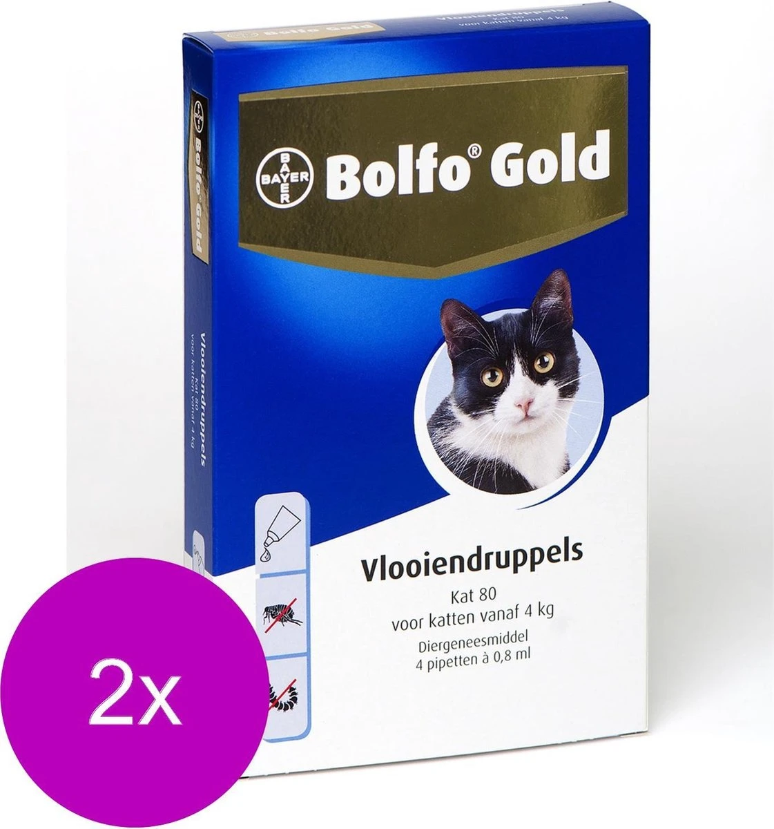 Bolfo Gold Kat 80 - Anti Vlooienmiddel - 2 X 4 Stuks Van 4 Kg 4 Bolfo Gold Kat 80 - Anti Vlooienmiddel - 2 X 4 Stuks Van 4 Kg - Afbeelding 2