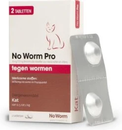 No Worm Pro Kat & Kitten - Anti Wormenmiddel - 2 X 2 Tab Vanaf 0.5 Kg Vanaf 6 Weken -Katten Benodigdheden Winkel 1127x1200 4