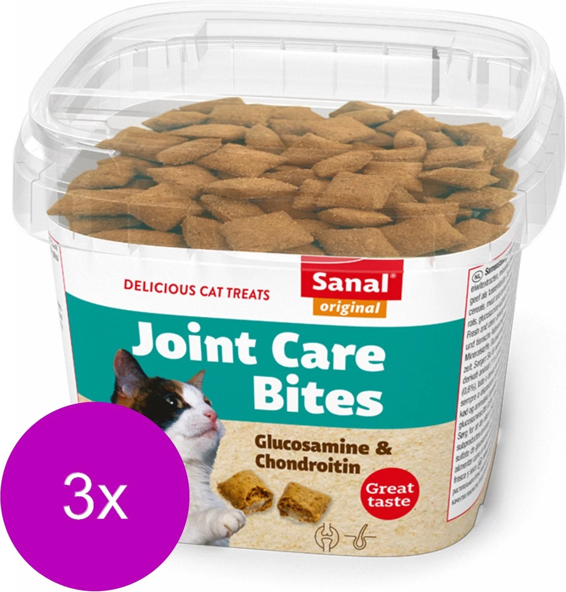 Sanal Joint Care - Kat - Snack - Chondroïtine & Glucosamine - 3 X 75 Gr