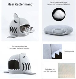 MikaMax Haai Hondenmand - Kattenmand - Dierenmand - Huisdierkussen - Mand Of Bed - Origineel - Extra Zacht Materiaal - 42 X 42 X 36 Cm -Katten Benodigdheden Winkel 1151x1200 4