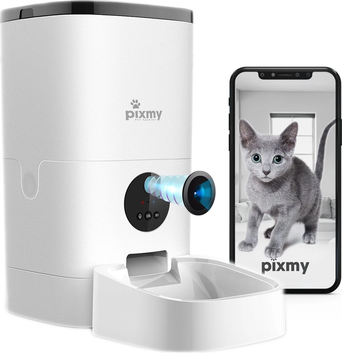PIXMY - Automatische Voerbak Kat - 4L - Wi-Fi - Met App En Full HD Camera - Voerbak Kat 3 PIXMY - Automatische Voerbak Kat - 4L - Wi-Fi - Met App En Full HD Camera - Voerbak Kat