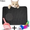 TEBJEN Kattenbakmat – Kattenbak Mat Grit Opvanger - Schoonloop Katten Mat – Dubbele Waterdichte Laag – Uitloopmat Kattenbak – Kattenbak Accessoires - Met Speelgoedmuisje En Schepje - 40x50cm -Katten Benodigdheden Winkel 1167x1200 11