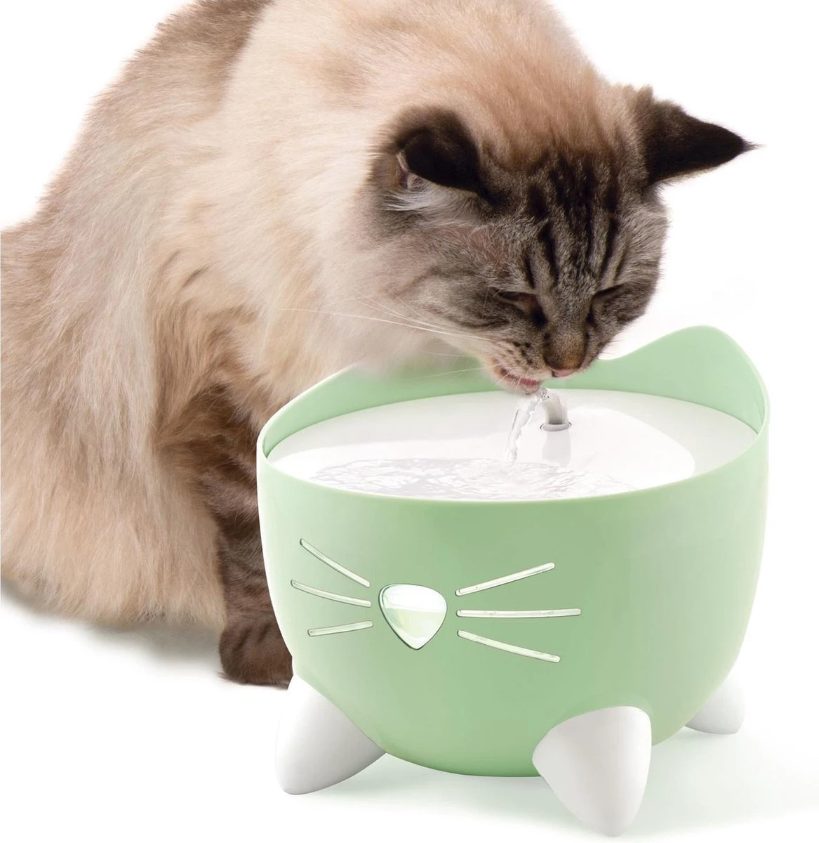 Catit Pixi Fountain - Kattendrinkbak - 20x20x16 Cm Groen 5 Catit Pixi Fountain - Kattendrinkbak - 20x20x16 Cm Groen - Afbeelding 3