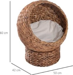 PawHut Kattenmand Rotan Kattennest Kattenbed Met Kussen Huisdierbed Bruin D30-104 21 PawHut Kattenmand Rotan Kattennest Kattenbed Met Kussen Huisdierbed Bruin D30-104 -Katten Benodigdheden Winkel 1168x1200 3
