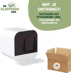 De Blaffende Kat Moderne Kattenbak - Met Uitneembare Lade En Kattenbak Mat -Katten Benodigdheden Winkel 1172x1200 5