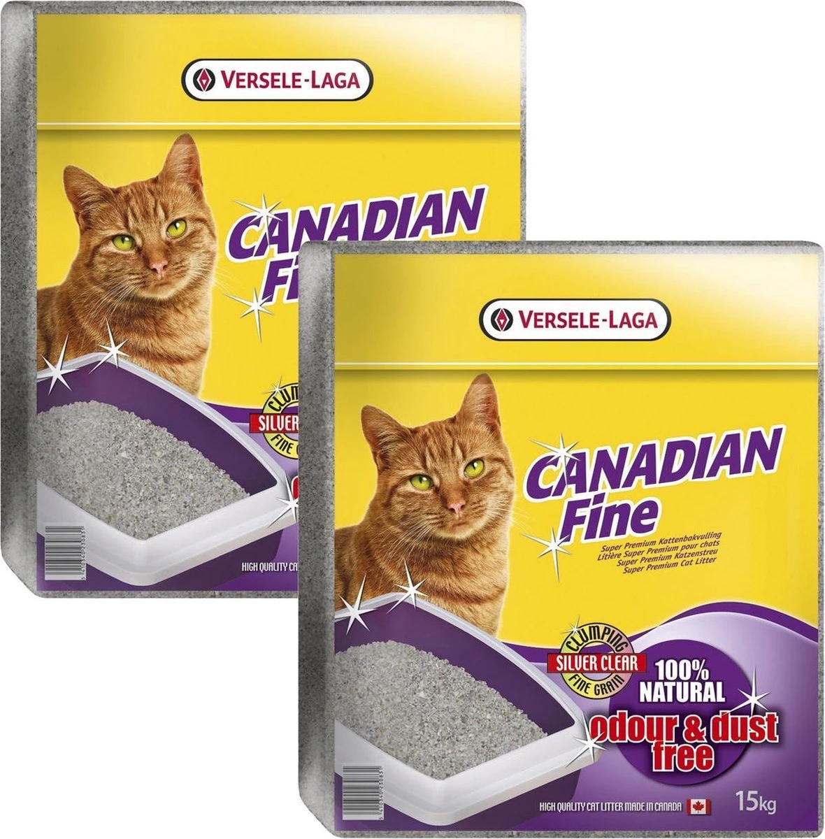 Versele-Laga Canadian Fine Super Premium - Kattenbakvulling - 2 X 15 Kg 4 Versele-Laga Canadian Fine Super Premium - Kattenbakvulling - 2 X 15 Kg - Afbeelding 2