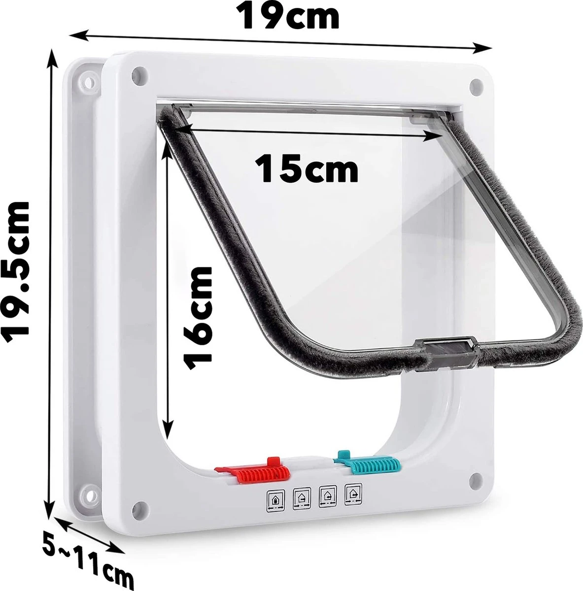 DOWO® - Kattenklep - Kattenluik - Kattenluikje - 4-weg Magneetsluiting Huisdierklep, Eenvoudige Installatie Kattendeur Huisdierendeur Aan De Muur, Houten Deur, Upvc Binnendeur, Baksteenwanden, Houten Deuren (M - Buitenmaat 19 X20 Cm) 7 DOWO® - Kattenklep - Kattenluik - Kattenluikje - 4-weg Magneetsluiting Huisdierklep, Eenvoudige Installatie Kattendeur Huisdierendeur Aan De Muur, Houten Deur, Upvc Binnendeur, Baksteenwanden, Houten Deuren (M - Buitenmaat 19 X20 Cm) - Afbeelding 5