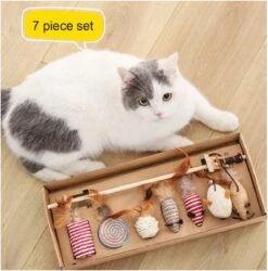 Kattenspeelgoed - Set Met 7 Kattenspeeltjes - Complete Set - Kattenhengel - Speelmuis -Katten Benodigdheden Winkel 1186x1200 19