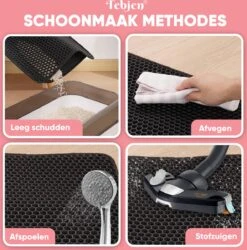 TEBJEN Kattenbakmat – Kattenbak Mat Grit Opvanger - Schoonloop Katten Mat – Dubbele Waterdichte Laag – Uitloopmat Kattenbak – Kattenbak Accessoires - Met Speelgoedmuisje En Schepje - 30cm * 30cm -Katten Benodigdheden Winkel 1187x1200 8