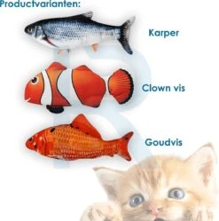 RealN Elektrische Speelvis Clownvis Inclusief Catnip Zakje – Kattenspeeltjes - Kattenspeelgoed – Krachtige Batterij – Bewegende Vis – Leukste Kattenspeeltje Goudvis – Kat Actiever Maken – 30 Cm – Speelvis Katten – Wasbaar – Oplaadbaar – Blauw/Wit -Katten Benodigdheden Winkel 1192x1200 5