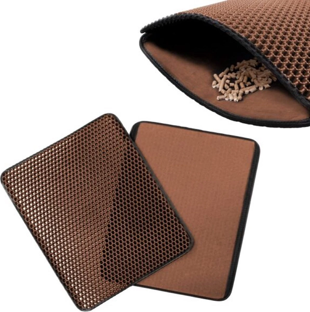 IGOODS - Kattenbakmat Met Filter - 45 X 60 - Waterdicht - Dubbele Laag - Bruin 8 IGOODS - Kattenbakmat Met Filter - 45 X 60 - Waterdicht - Dubbele Laag - Bruin - Afbeelding 6