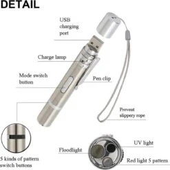 Merkloos Laserpen - Daily Accessoires - USB Oplaadbaar - Kattenspeeltjes - Laserlampje - 7 Verschillende Standen - RVS Zilver - Zaklamp - UV Lamp – Kattenspeelgoed -Katten Benodigdheden Winkel 1195x1200 9