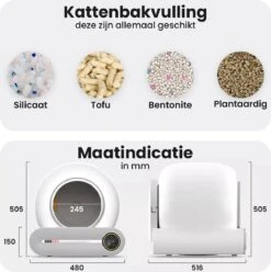 Dierboel Automatische Kattenbak - Zelfreinigende Kattenbak Met App - Ook Geschikt Voor Grote Katten 65L -Katten Benodigdheden Winkel 1197x1200 9