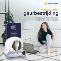 Viervoeter™ Kattenbak Zelfreinigend – Automatische Kattenbak – Zelfreinigende Kattenbak – Anti-geur – 53x58x55cm – Bedienen Via App – 65 Liter -Katten Benodigdheden Winkel 1198x1200 15