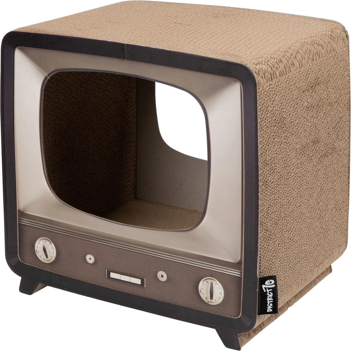 District 70 TELLY - Retro TV Krabmeubel - Instagrammable Kartonnen TV Voor Katten - 39 X 27 X 37 Cm 10 District 70 TELLY - Retro TV Krabmeubel - Instagrammable Kartonnen TV Voor Katten - 39 X 27 X 37 Cm - Afbeelding 8