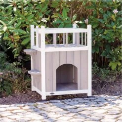 Trixie Kattenhuis Cat's Home Met Balkon Grijs / Wit - 45X65X45 CM -Katten Benodigdheden Winkel 1199x1200 31