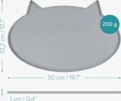 Navaris Siliconen Voederbakmat Voor Katten - Waterdichte Anti-slip Mat Voor Voerbak En Waterbak - 50x32 Cm - In Grijs Kattendesign -Katten Benodigdheden Winkel 1200x1009 1