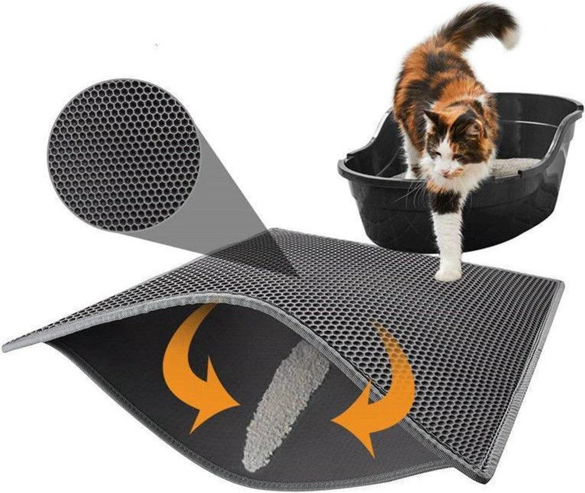 Merkloos Kattenbakmat - Grit Opvanger - 45 X 60 - Waterdicht - Kattenmat Met Filter - Kattenbak Accessoires - Kat Benodigheden - Cat Litter Mat - Dubbele Laag 3 Merkloos Kattenbakmat - Grit Opvanger - 45 X 60 - Waterdicht - Kattenmat Met Filter - Kattenbak Accessoires - Kat Benodigheden - Cat Litter Mat - Dubbele Laag