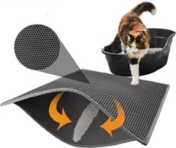 Oorspronkelijke Kattenbakmat, Kattenbak Mat Accessoire, Grit Opvangen, Honinggraad, Katten Mat, Waterdichte Dubbele Laag, Zwart, Urine/water Afstotend, Kat & Kitten, Cat Litter Mat 40x50cm -Katten Benodigdheden Winkel 1200x1012 3