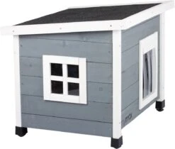 MyMax Kattenhuis - Hout - Openslaand Bitumen Dak - Kattenhuis Voor Buiten - Kattenhok - Kattenhuisje Hout - Grijs - 57*45*43CM -Katten Benodigdheden Winkel 1200x1020 1