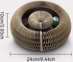 Kattenspeelgoed - Ronde, Opvouwbare En Vervormbare Krabmat Voor Katten Met Bal Met Belletjes Van Golfkartonpapier - Interactief Krabspeelgoed Voor Katten -Katten Benodigdheden Winkel 1200x1032 4