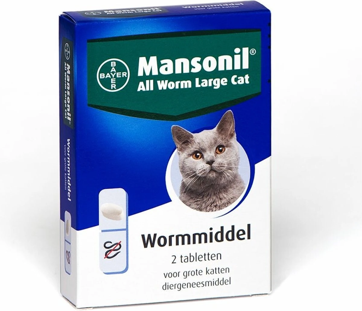 Mansonil All Worm Large Cat Ontworming - Grote Kat - 2 Tabletten 3 Mansonil All Worm Large Cat Ontworming - Grote Kat - 2 Tabletten