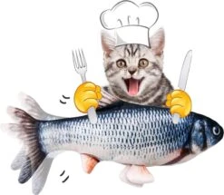 Merkloos Interactieve Oplaadbare Bewegende Vis (Grijs) - Unieke "must Have" Voor Uw Kat / Hond -Katten Benodigdheden Winkel 1200x1043 7