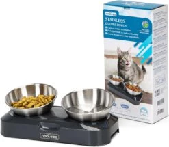 Nobleza Katten Voerbakjes - Ergonomische Dubbele Voerbak - Anti Braak Voerbak Voor Katten - Zwart - Dubbel - RVS -Katten Benodigdheden Winkel 1200x1045 9