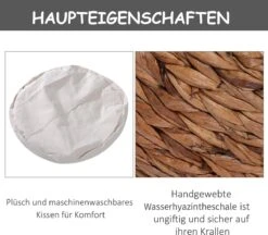 PawHut Kattenmand Rotan Kattennest Kattenbed Met Kussen Huisdierbed Bruin D30-104 20 PawHut Kattenmand Rotan Kattennest Kattenbed Met Kussen Huisdierbed Bruin D30-104 -Katten Benodigdheden Winkel 1200x1050 5