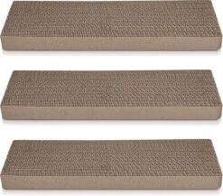 Navaris Kartonnen Krabplanken Voor Katten - Krabkarton Set Van 3 Stuks - 3 Krabmatten - Katten Karton Voor Ontspanning En Spelen