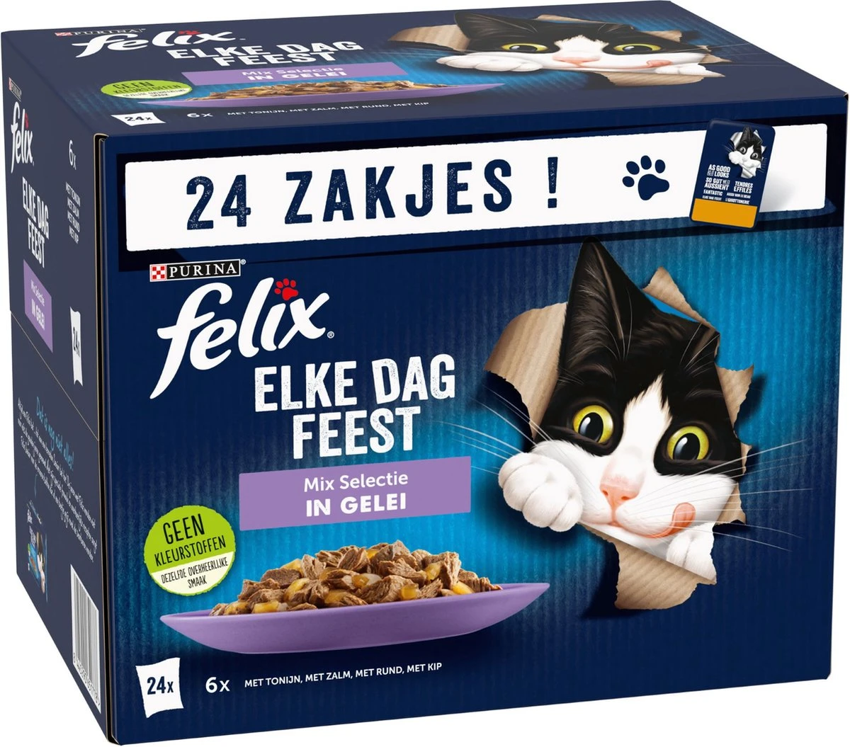 Felix Elke Dag Feest Mix Selectie In Gelei Kattenvoer Nat 4(24-pack) 4 Felix Elke Dag Feest Mix Selectie In Gelei Kattenvoer Nat 4(24-pack) - Afbeelding 2