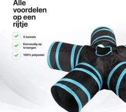 Tavaro Kattentunnel 5 Gangen - Met Speelbal - Kattenspeelgoed - Zwart / Blauw 14 Tavaro Kattentunnel 5 Gangen - Met Speelbal - Kattenspeelgoed - Zwart / Blauw -Katten Benodigdheden Winkel 1200x1067 4