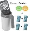YELÉ LIVING – Kattenbakschep – Haarverwijderaar - Cat Litter Scoop – Kattenbakschep Met Container – Katten – Kattenbak – Grijs/wit – Kattenbak Schep – Grind – Kattengrind – Kattenbak Grind – Poep Zakjes – Afvalcontainer - All-in-1 Kattenbakschep -Katten Benodigdheden Winkel 1200x1076 1