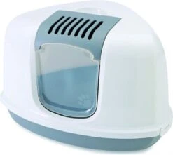 Savic Hoek Kattenbak Nestor Grijs / Wit - 58.5X45.5X40 CM -Katten Benodigdheden Winkel 1200x1076