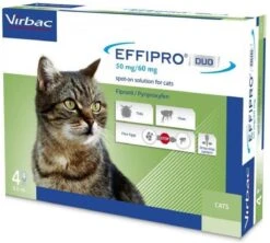 Virbac Effipro DUO Spot-On Kleine Kat (1 T/m 6 Kg) - 4 Pipetten -Katten Benodigdheden Winkel 1200x1077 1
