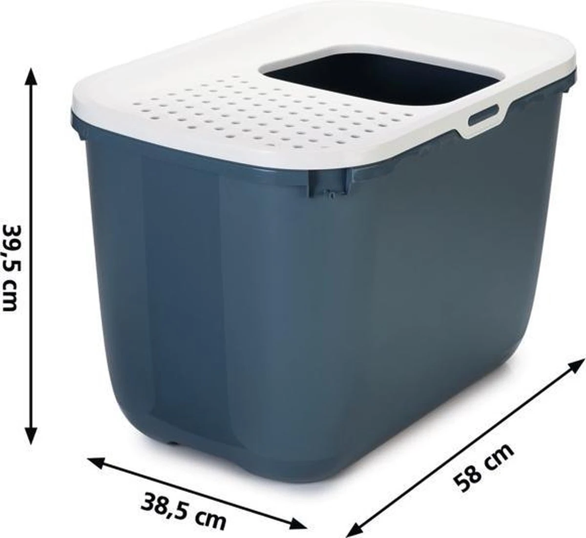 Savic Hop In Kattenbak - Steenblauw/wit 6 Savic Hop In Kattenbak - Steenblauw/wit - Afbeelding 4