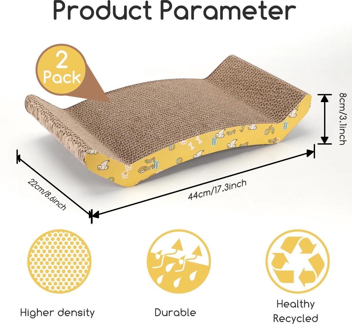 Nobleza 46ZKS - Krabplank Met Catnip - 2 Stuks - 44 X 22 X 12 Cm 10 Nobleza 46ZKS - Krabplank Met Catnip - 2 Stuks - 44 X 22 X 12 Cm - Afbeelding 8