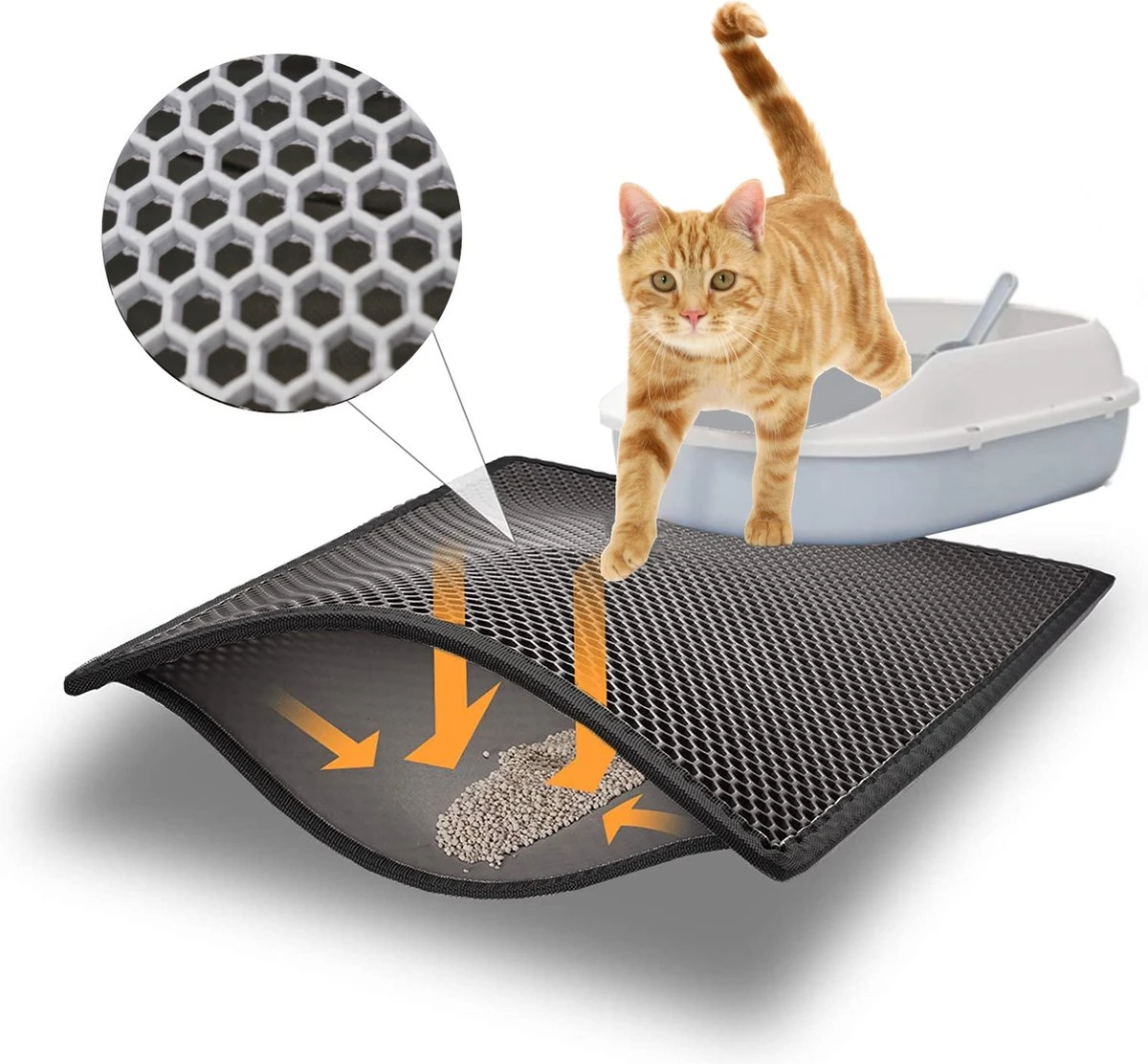 Blue Eyes Kattenbakmat, 30 Cm X 40 Cm, (!!! MAAT !!!) Kattenbakmat, Kattenbakonderlegger, Honingraatdesign, Kattenbak, Waterdicht, Dubbellaags Ontwerp, Honingraatmat (grijs) 3 Blue Eyes Kattenbakmat, 30 Cm X 40 Cm, (!!! MAAT !!!) Kattenbakmat, Kattenbakonderlegger, Honingraatdesign, Kattenbak, Waterdicht, Dubbellaags Ontwerp, Honingraatmat (grijs)