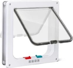 Nobleza Kattenluik Met Tunnel - 4 Vergrendelingsstanden - Weerbestendig - Binnen En Buiten - 20.5 X 19.7 Cm - Maat M - Wit