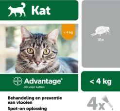 Bayer Advantage 40 Tegen Vlooien - <4kg - 4 X 0,4 Ml - Adult -Katten Benodigdheden Winkel 1200x1117 9