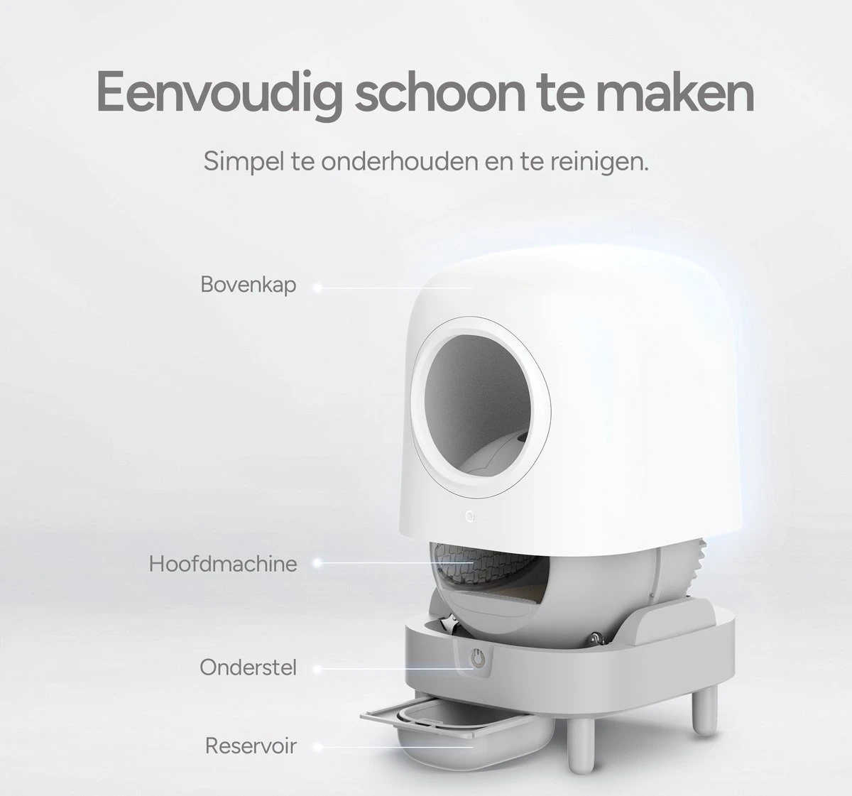 Petree Cube - Zelfreinigende Kattenbak - Automatisch - Bedienen Via De App - Katten - Anti-geur - 60 X 52 X 64 Cm 12 Petree Cube - Zelfreinigende Kattenbak - Automatisch - Bedienen Via De App - Katten - Anti-geur - 60 X 52 X 64 Cm - Afbeelding 10